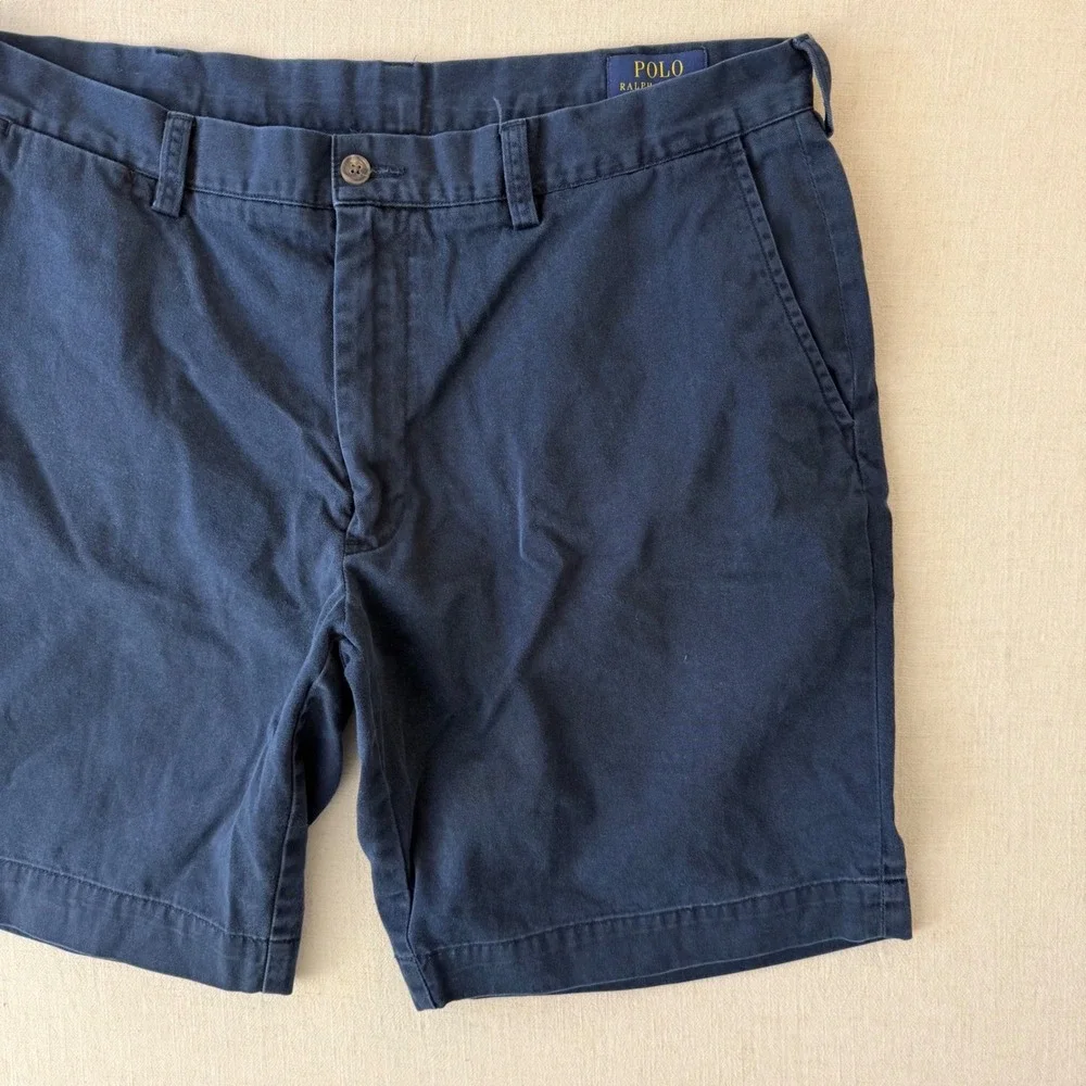 Polo Ralph Lauren Chino Shorts Men 36 Navy Classic Fit 9 Cotton Twill Preppy